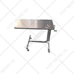 โต๊ะคร่อมเตียงหน้าโต๊ะสแตนเลส(ขากลม)