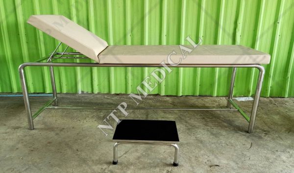 เตียงตรวจโรค(แป๊ปกลม)และบันไดขึ้นเตียง1ชั้น(แป๊ปกลม) KT11-33