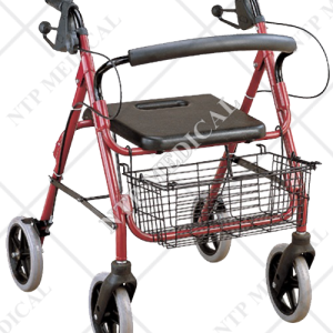 Rollator รถเข็นหัดเดิน อะลูมิเนียม รุ่น 512R สีแดง ล้อขนาด 8 นิ้ว