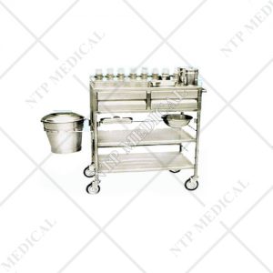 รถเข็นทำแผลลิ้นชักด้านบนสแตนเลส