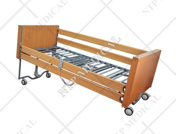 เตียงนอนไฟฟ้าปรับระดับ 10 ฟังก์ชั่น 5 ไกร์ หัวท้ายลายไม้ รุ่น FHC-402E (Set2) - Image 2