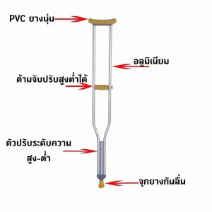 ไม้ค้ำยัน อลูมิเนียม size S รุ่น711S (สูง 84-114CM) 1คู่
